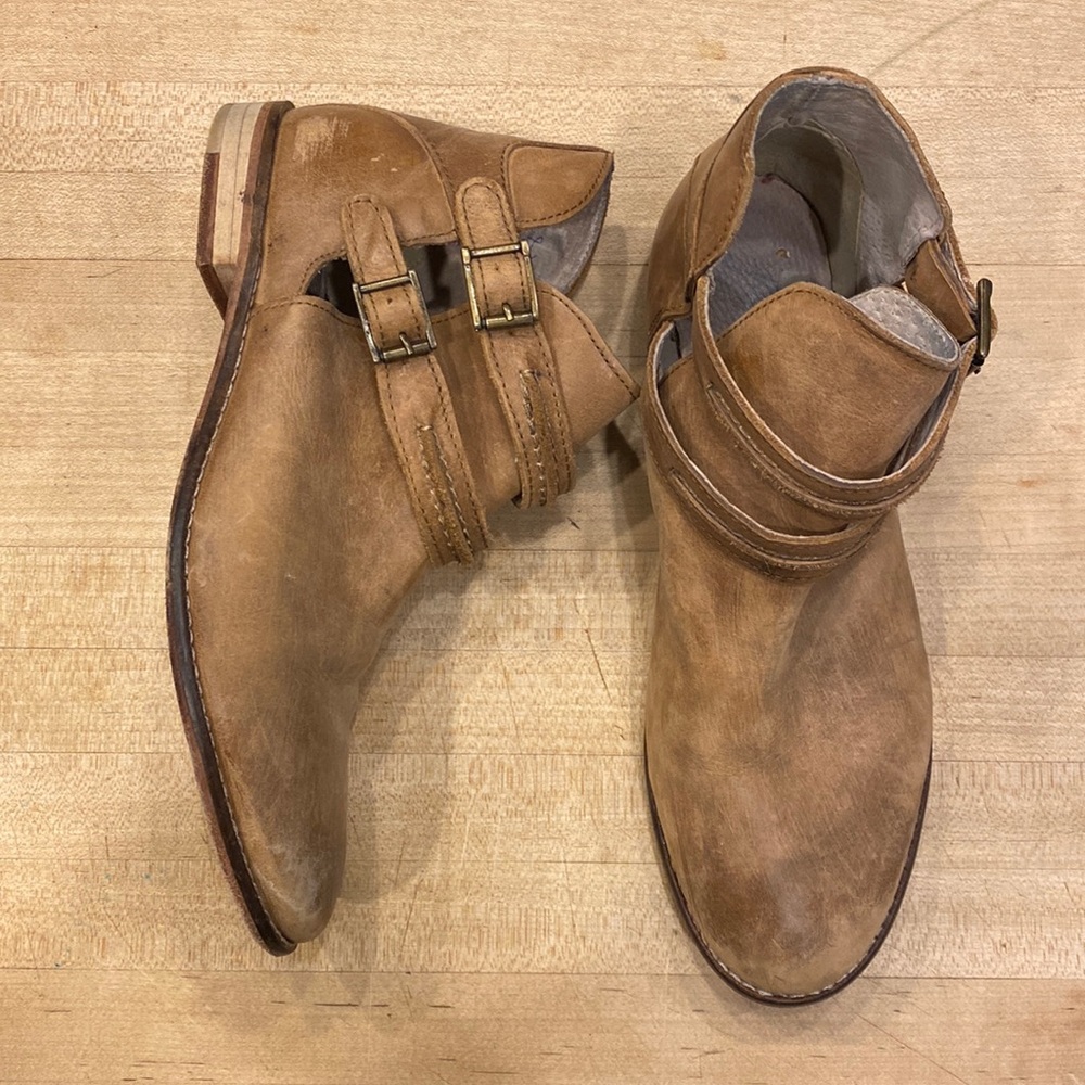 Free People Braeburn Ankle Double Buckle Booties